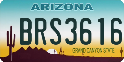 AZ license plate BRS3616