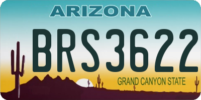 AZ license plate BRS3622
