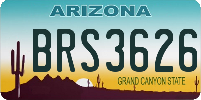 AZ license plate BRS3626