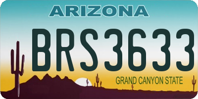 AZ license plate BRS3633