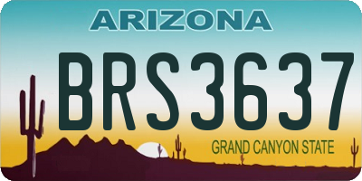 AZ license plate BRS3637