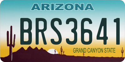 AZ license plate BRS3641