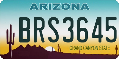 AZ license plate BRS3645
