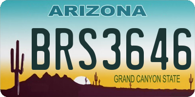 AZ license plate BRS3646
