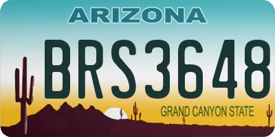AZ license plate BRS3648
