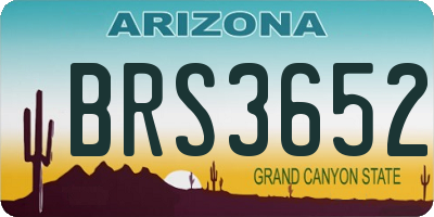 AZ license plate BRS3652
