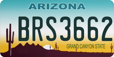 AZ license plate BRS3662