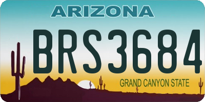 AZ license plate BRS3684