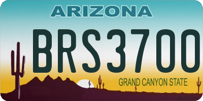 AZ license plate BRS3700
