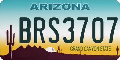 AZ license plate BRS3707