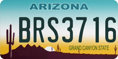 AZ license plate BRS3716