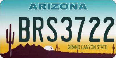 AZ license plate BRS3722