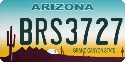 AZ license plate BRS3727
