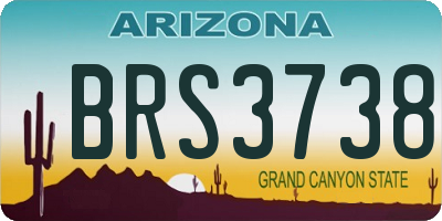 AZ license plate BRS3738