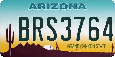 AZ license plate BRS3764