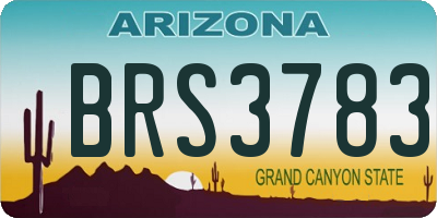 AZ license plate BRS3783
