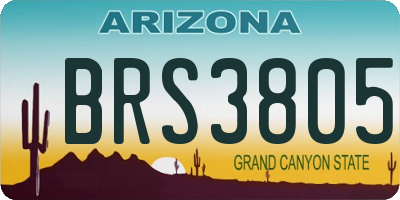 AZ license plate BRS3805