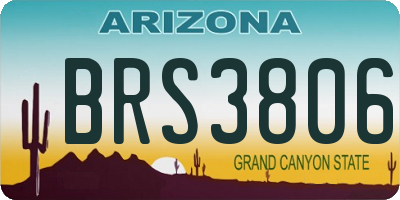 AZ license plate BRS3806