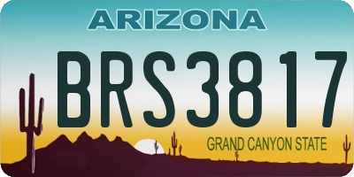 AZ license plate BRS3817