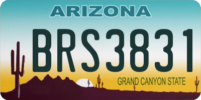 AZ license plate BRS3831
