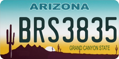 AZ license plate BRS3835
