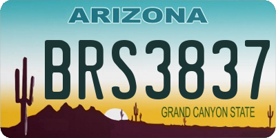 AZ license plate BRS3837