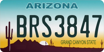 AZ license plate BRS3847