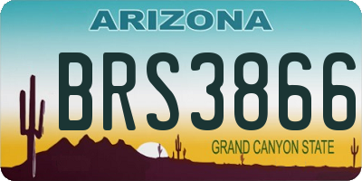 AZ license plate BRS3866