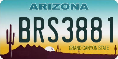 AZ license plate BRS3881
