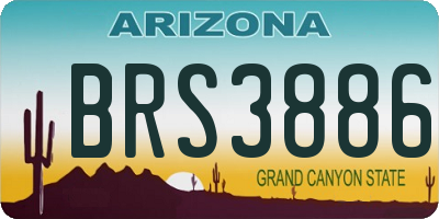 AZ license plate BRS3886