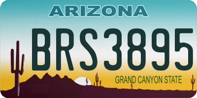 AZ license plate BRS3895