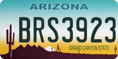 AZ license plate BRS3923