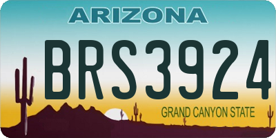 AZ license plate BRS3924