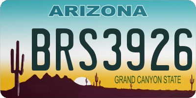 AZ license plate BRS3926