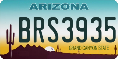 AZ license plate BRS3935