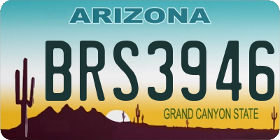 AZ license plate BRS3946