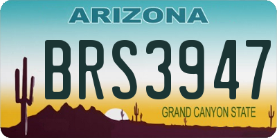 AZ license plate BRS3947