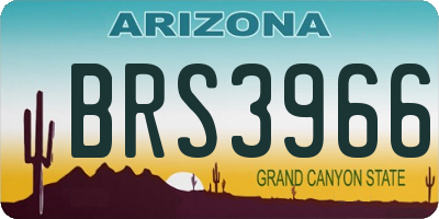 AZ license plate BRS3966