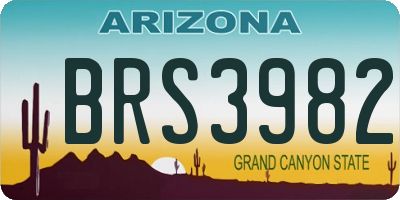 AZ license plate BRS3982