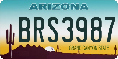 AZ license plate BRS3987