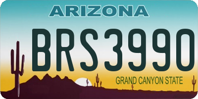 AZ license plate BRS3990