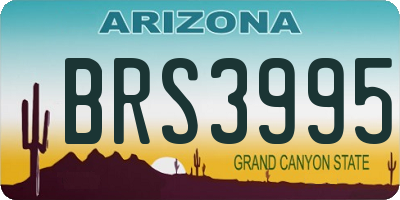 AZ license plate BRS3995