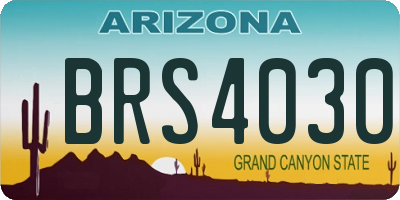 AZ license plate BRS4030