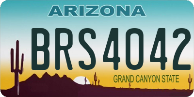 AZ license plate BRS4042