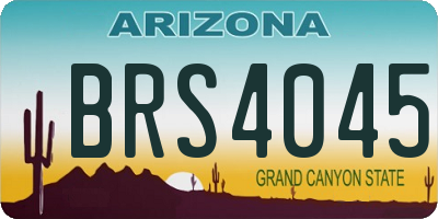AZ license plate BRS4045