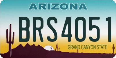 AZ license plate BRS4051