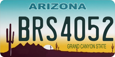 AZ license plate BRS4052
