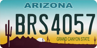 AZ license plate BRS4057