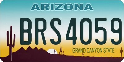 AZ license plate BRS4059