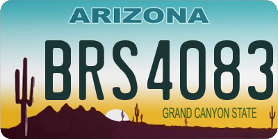 AZ license plate BRS4083